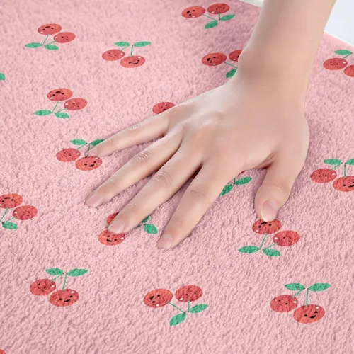 Miniatura 5 de Cherry - Alfombra de baño de 16 x 24 pulgadas para niños, tapete de baño de frutas tropicales, novedoso y divertido tapete de puerta de comida