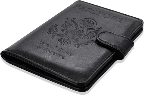 Miniatura 7 de Funda para pasaporte ACdream, piel de calidad superior, cartera con bloqueo RFID