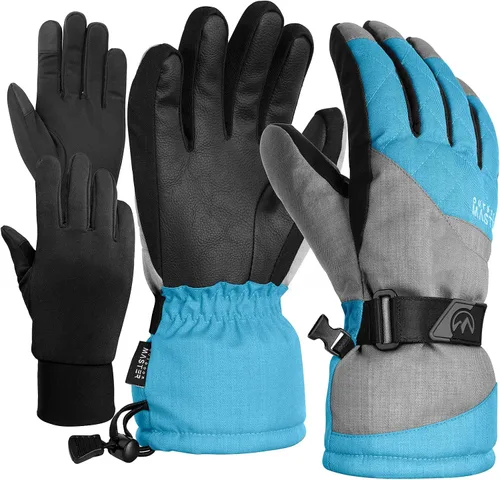 OutdoorMaster Guantes de esquí y nieve guantes térmicos impermeables de invierno para hombres y mujeres adultos deportes de invierno esquí snowboard
