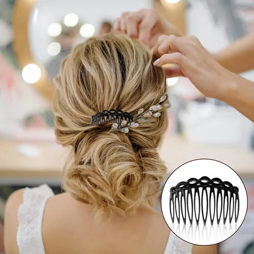 Miniatura 5 de COMNICO Juego de 6 peines laterales franceses para el cabello, accesorios de peine de pelo para mujer, juego de accesorios de plástico giratorio