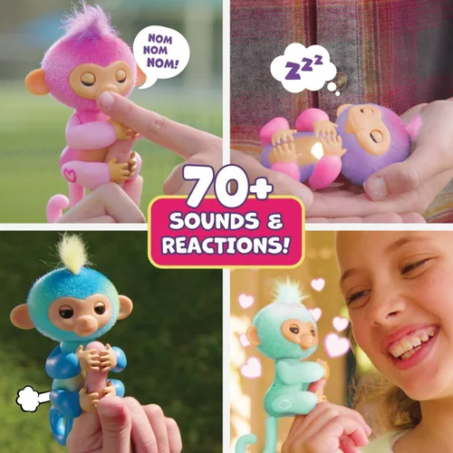 Miniatura 4 de Fingerlings Nuevo Mono Bebé Interactivo 2023 Reacciona al Tacto – Más de 70 Sonidos y Reacciones – Harmony (Rosa)