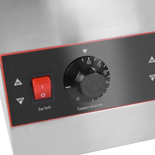 Miniatura 7 de Dispensador de calentador de dulce de azúcar caliente comercial de 320 W, 2 ollas, calentador eléctrico de salsa de queso, dispensador de queso