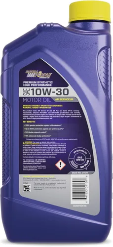 Miniatura 2 de Royal Purple (06130-6PK) Aceite de Motor Sintético de Alto Rendimiento SAE 10W-30 para Trabajo Pesado con Licencia API - 1 Cuarto de Galón