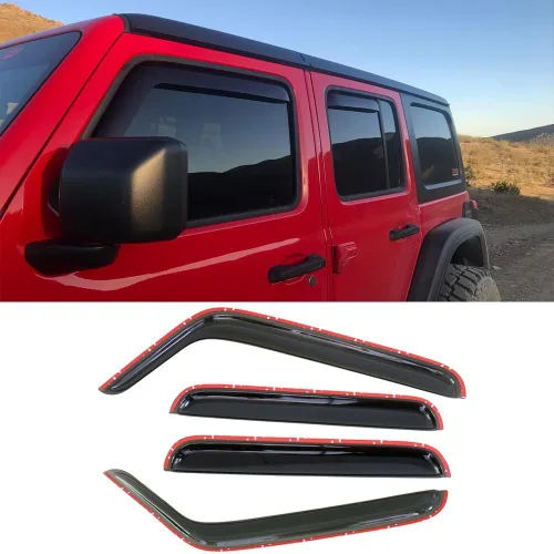 Miniatura 19 de 94117 Deflector de ventilación de viento para ventana lateral, 4 unidades de protector de lluvia de humo oscuro para Jeep Commander 2006-2010