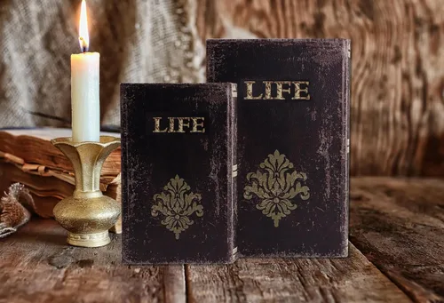 Miniatura 3 de SICOHOME Juego de 2 Cajas Decorativas para Libros de Madera, Caja de Libro Falso con Detalles de Cuero Sintético, Baratija Recuerdo Cofre del Tesoro