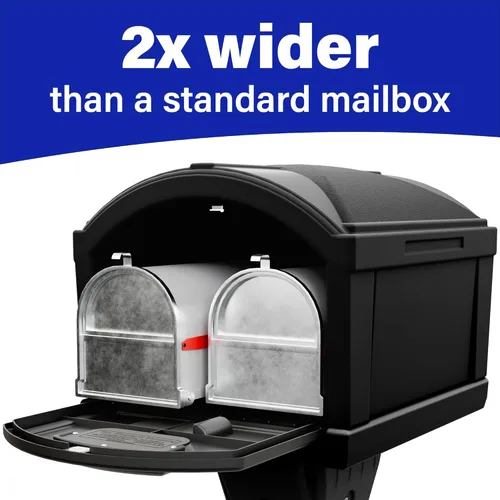Miniatura 7 de Simplay3 USPS T4 - Cubierta para buzón y poste XL con construcción duradera de doble pared, diseño resistente a la intemperie, color negro