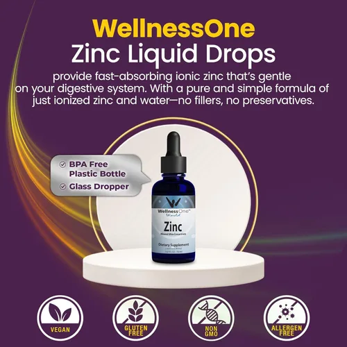 Miniatura 4 de WellnessOne Gotas de zinc líquido iónico para apoyo a la inmunidad, suplementos líquidos de zinc altamente absorbibles para niños y adultos, probado