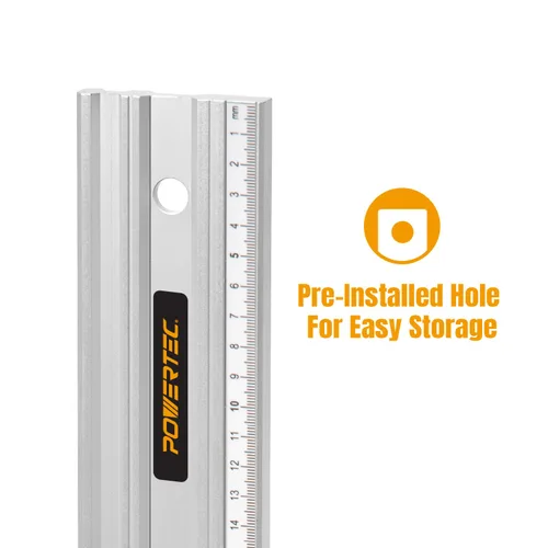 Miniatura 3 de POWERTEC Reglas rectas de aluminio para maquinista de 38 pulgadas y escuadra en L de 3 piezas, para verificar deformaciones de superficie