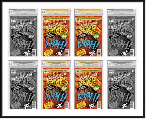 Miniatura 15 de Marco negro para cómics graduados Marco completo de cómics con paspartú de conservación negro y acrílico de grado UV Hecho para exhibir (6)