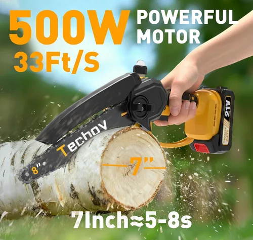 Miniatura 4 de Mini motosierra eléctrica 2 en 1 de 8 y 6 pulgadas, inalámbrica, portátil, para sierras de poste a pilas Makita, sierra de mano pequeña con 2