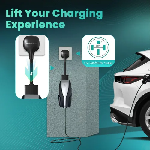 Miniatura 6 de Adaptador NEMA 14-50 para cargador portátil Tesla Gen 2 EV - Conéctate a una toma de corriente de 240 V a 32 A, 10 pulgadas de longitud, compatible