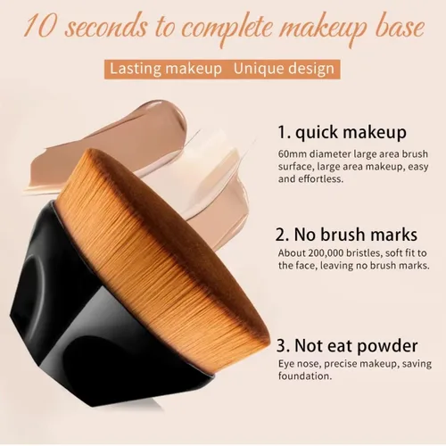 Miniatura 3 de Brochas de maquillaje, cepillo mágico de maquillaje facial, cepillo de maquillaje plano de alta densidad para polvo impecable, mezcla de cosméticos