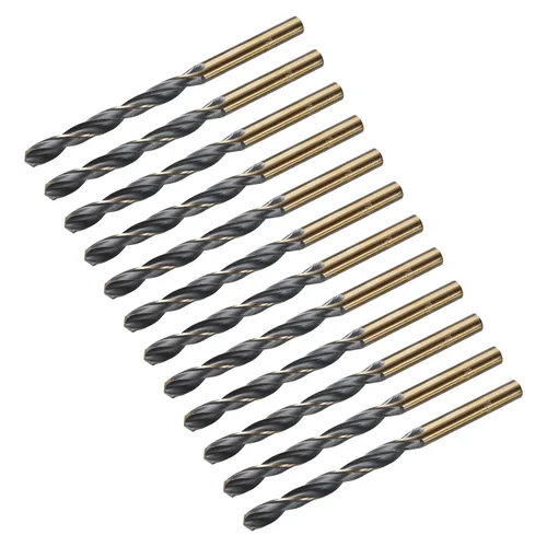 Miniatura 48 de uxcell Brocas Jobber de 0.118 in (0,118 pulgadas) de nitruro negro y oro recubierto de titanio M2 de alta velocidad (HSS) Brocas helicoidales