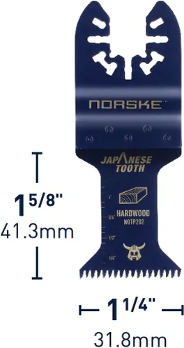 Miniatura 2 de Norske Tools NOTP278 - Cuchilla de accesorio oscilante para multiherramienta de 1 1/4 pulgadas, corte al ras de dientes japoneses, ajuste universal