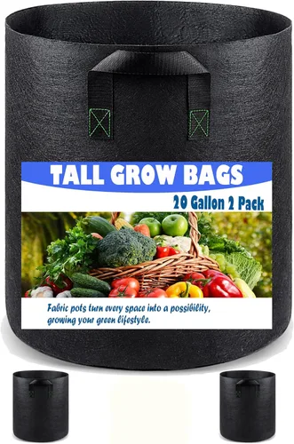 Miniatura 19 de Paquete de 5 bolsas de cultivo de 3 galones, macetas de cultivo de plantas de tela no tejida de alta resistencia para verduras