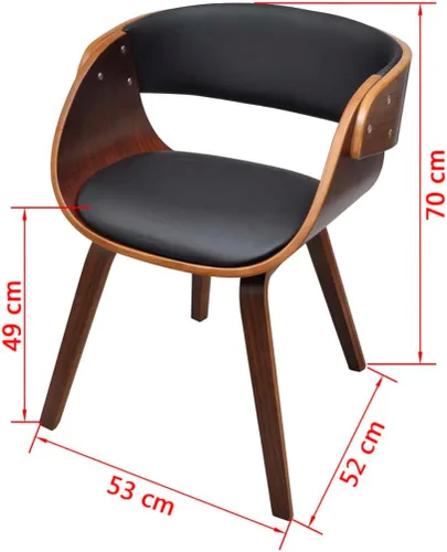 Miniatura 2 de Black & Brown Plywood Dining Chair, Ergonomic Cotton Polyurethane Seating, Modern Kitchen & Dining Room Furniture