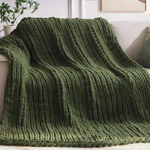 Miniatura 14 de Negwoo - Manta de punto grueso, de felpilla, para cama y sofá, manta de ganchillo hecha a mano, grande y gruesa, lavable a máquina, bonita y cómoda