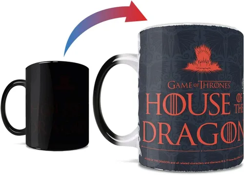 Miniatura 11 de Morphing Mugs House of Dragon – Loose The Dragons – Una taza de cerámica que cambia de color de 11 onzas – Imagen revelada cuando se añade líquido