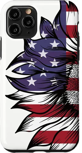 Miniatura 28 de Funda patriótica para iPhone 13 Pro Max USA 4 de julio con diseño de girasol