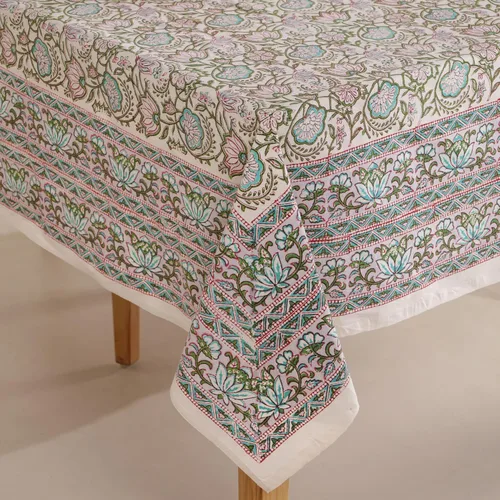 Miniatura 41 de Funda de mesa impresa a mano con diseño exquisito, tela de algodón premium, perfecta para comedor y decoración, mantel de mesa