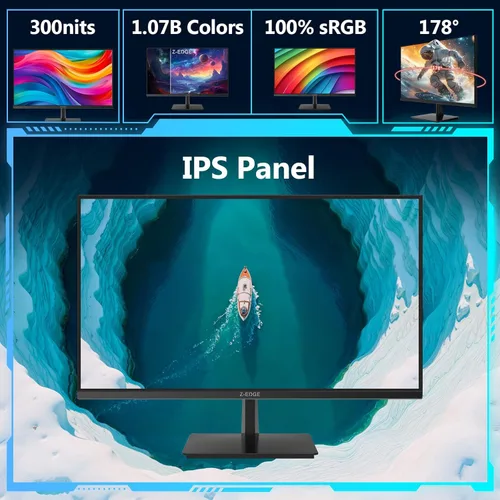 Miniatura 3 de Z-Edge U27P4K - Monitor de 27 pulgadas 4K IPS Ultra HD 3840x2160, tasa de refresco de 60Hz, monitor de PC para juegos, 100% sRGB, HDMI x 2 y DP x 2