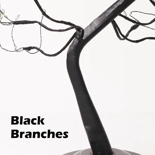 Miniatura 5 de 108 luces LED para árbol de mesa, 20 pulgadas, lámpara artificial de árbol bonsái parpadeante con 8 modos de iluminación y temporizador, decoración