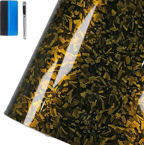 Miniatura 29 de LZLRUN Rollo de Vinilo Negro de Fibra de Carbono Mate Forjado con Liberación de Aire, Lámina Adhesiva, Película para Calcomanía DIY de Automóvil
