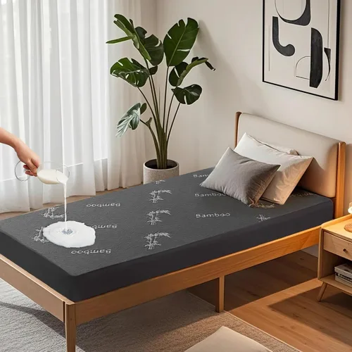 Miniatura 10 de BEDLORE Protector de Colchón Impermeable Tamaño Twin de Viscosa Derivada de Bambú, Funda de Colchón Suave Ajustable con Bolsillo Profundo de 6"-15