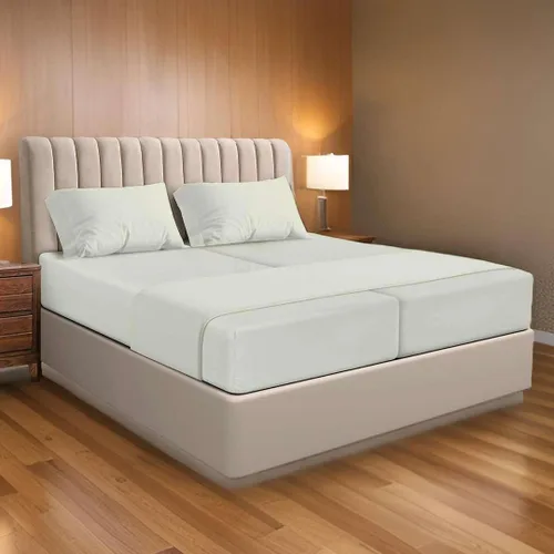 Miniatura 13 de Ready To Rest Juego de sábanas divididas 100% de algodón egipcio tamaño California King para cama ajustable de 5 piezas, se adapta a colchones