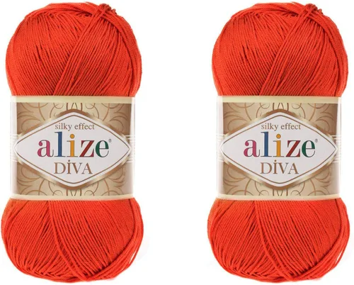 Miniatura 6 de Alize Diva Yarn - Hilo para tejer a mano, hilo acrílico 100% microfibra, hilo Alize Diva, efecto seda, ganchillo arte, encaje, manualidades, lote