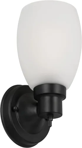 Miniatura 7 de Design House Lydia - Aplique de pared, 1 luz, vidrio esmerilado, regulable, interruptor de encendido/apagado giratorio, níquel satinado, 4.88