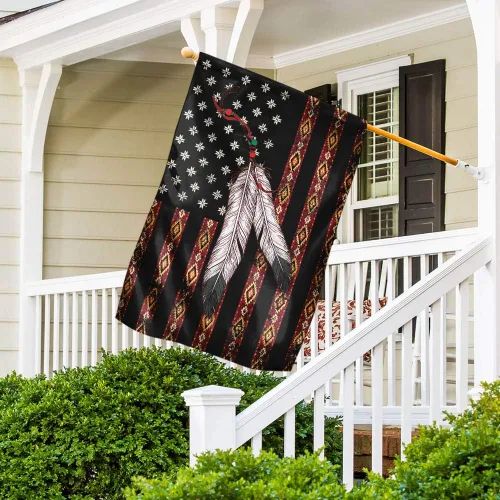 Miniatura 5 de FLAGWIX Banderas – Bandera del orgullo nativo americano THH2489F, bandera de casa (29.5 x 39.5 pulgadas) – Banderas de jardín de casa de Estados