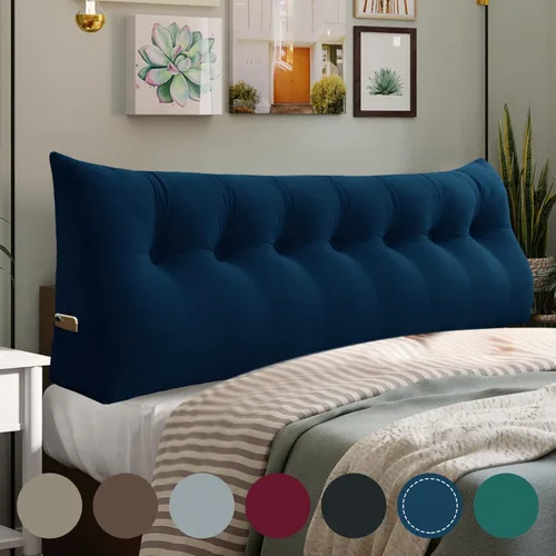Miniatura 35 de Almohada de Cuña para Cabecero, Almohada Bolster Grande para Lectura, Almohadas para Sentarse en la Cama para Adultos, Cojín Triangular de Amarillo