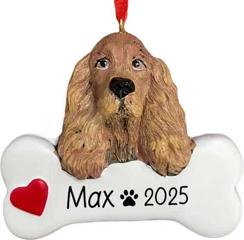 Miniatura 14 de Adorno de Navidad personalizado Beagle 2026 Raza de perro con hueso y corazón decoración de árbol de Navidad – Regalo único de recuerdo de Navidad