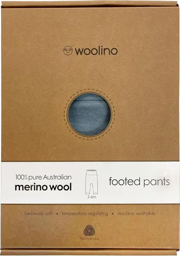 Miniatura 4 de Woolino Pantalones de mameluco con pies para bebé, 100% lana merina, pantalones para recién nacido con pies para bebé niño y niña