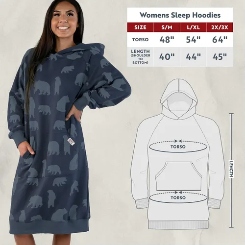 Miniatura 114 de Lazy One Sudadera con capucha de gran tamaño, ropa de dormir cómoda, vestido de suéter para mujer