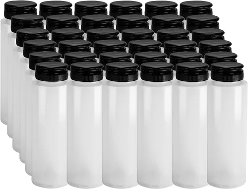 Miniatura 2 de Pinnacle Mercantile Botellas de plástico para condimentos con rociador y dispensador con tapa de bisagra negra grande de 32 onzas, vacías, paquete