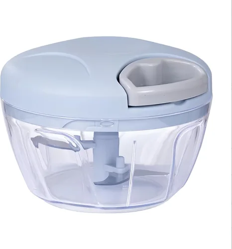 Cortador manual de verduras, picadora y picadora manual de frutas y verduras, cuchillas de acero inoxidable, sin BPA (azul, 16.9 fl oz)
