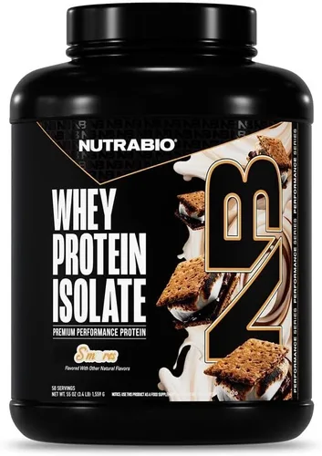 Miniatura 22 de NutraBio 100% Aislado de Proteína de Suero en Polvo, 25g de Proteína con Perfil Completo de Aminoácidos, Libre de Soja y Gluten, Proteína de Suero