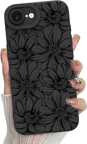 Miniatura 26 de MZELQ Funda para iPhone 17 Pro 2025, diseño de girasoles de silicona, flores florales, protección de cámara, funda delgada y suave para teléfono