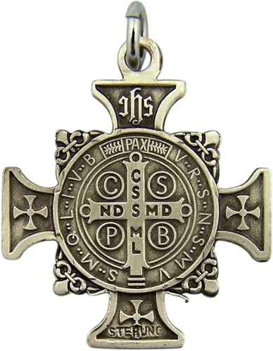 Miniatura 2 de HMHReligiousMfg - Colgante de cruz maltesa de plata de ley 10in