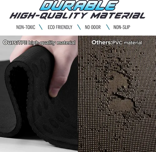 Miniatura 5 de JELS - Tapete de yoga extra grueso, 2/5 pulgadas, diseño ergonómico 3D antideslizante, material TPE certificado SGS, tapete de yoga para hombres