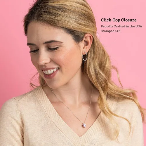 Miniatura 6 de Aretes de aro de tubo de 14 K de 0.18 pulgadas, corte de diamante