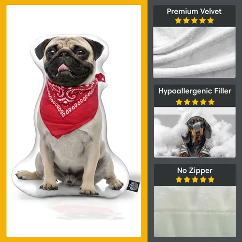 Miniatura 3 de Funda de almohada personalizada All About Vibe - Funda para almohadón personalizada con forma 3D, el mejor regalo para dueños y amantes de pugs!