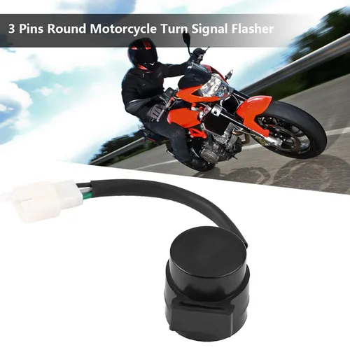 Miniatura 8 de Intermitente intermitente para motocicleta, 3 pines, intermitente redondo, intermitente, intermitente de 3 pines para GY6, scooters, ciclomotor, ATV