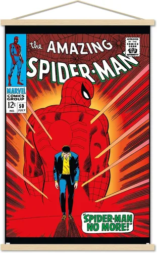 Trends International Marvel Comics Amazing Spider-Man #50 - Póster de pared, 22.37 x 34.00 pulgadas, paquete de impresión premium y colgador de
