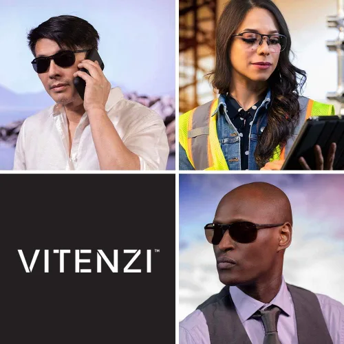 Miniatura 5 de VITENZI Gafas de sol bifocales TR90 Semi Rimless Reading Sun Tinted Glasses con lectores - Como
