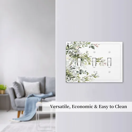 Miniatura 1028 de Placa Decorativa de Pared de Granja Rústica con Cuerno de Madera para Puerta de Granero 1 Banda Duplex Cubiertas de Toma Eléctrica Soltera