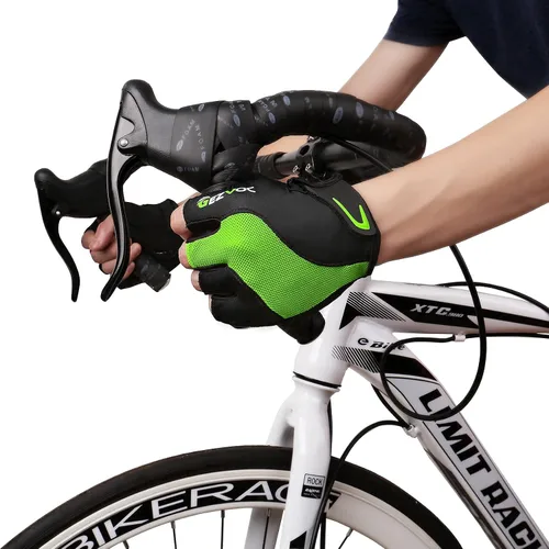 Miniatura 8 de GEZVOC Guantes de ciclismo para hombres y mujeres con almohadilla absorbente de golpes, agarre extra, ajuste flexible y cómodo, peso ligero, guantes