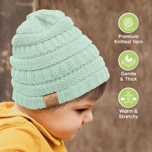 Miniatura 148 de KeaBabies 3-Pack Baby Beanies for Boys, Girls - Stretchy Knit Baby Hats, Cute Newborn